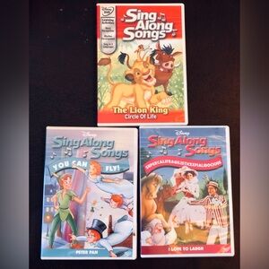 2 Disney Sing A Long Songs DVD’s The Lion King, Peter Pan & Mary Poppins